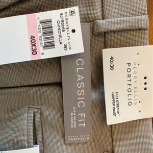 Perry Ellis Flat Front Travel Dress PantsTan